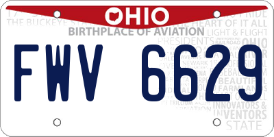 OH license plate FWV6629
