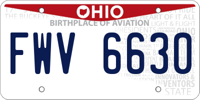 OH license plate FWV6630