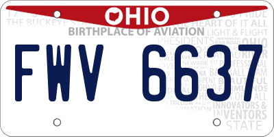 OH license plate FWV6637