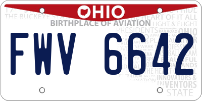 OH license plate FWV6642