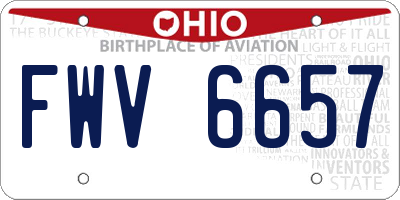 OH license plate FWV6657