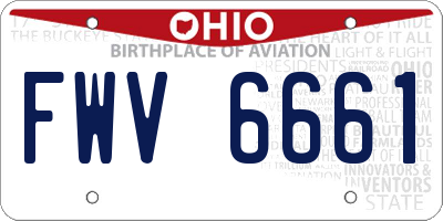 OH license plate FWV6661