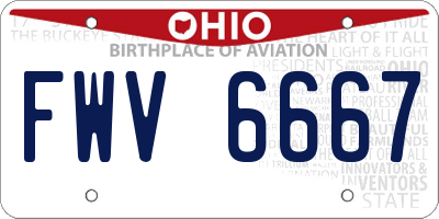 OH license plate FWV6667
