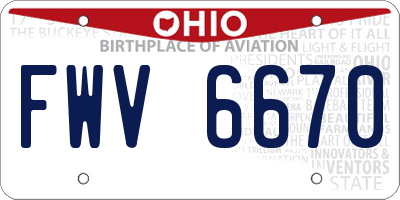 OH license plate FWV6670