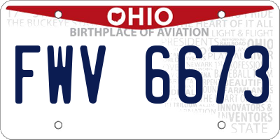 OH license plate FWV6673