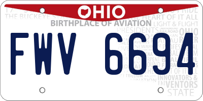 OH license plate FWV6694