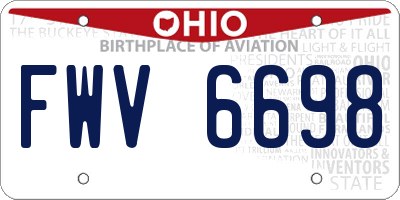 OH license plate FWV6698