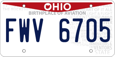 OH license plate FWV6705