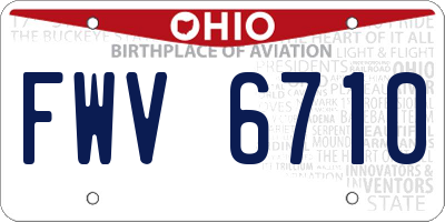 OH license plate FWV6710