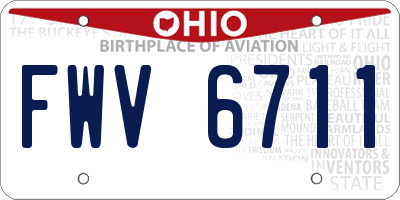 OH license plate FWV6711
