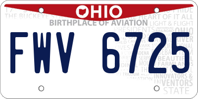 OH license plate FWV6725