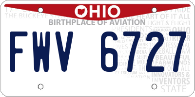 OH license plate FWV6727