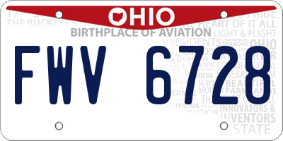 OH license plate FWV6728