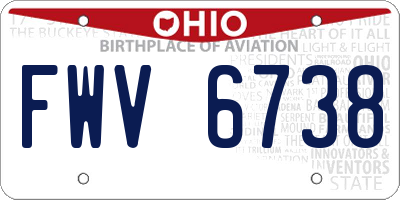 OH license plate FWV6738