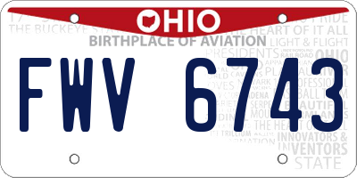 OH license plate FWV6743