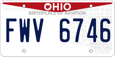 OH license plate FWV6746