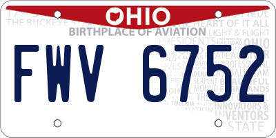 OH license plate FWV6752