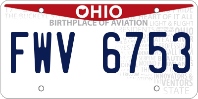 OH license plate FWV6753