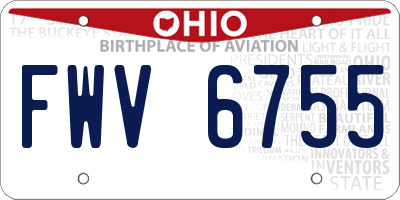 OH license plate FWV6755