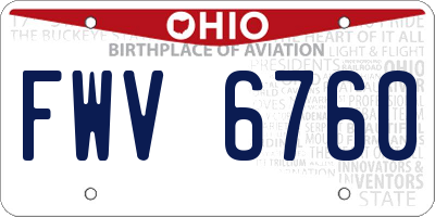 OH license plate FWV6760