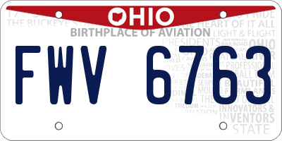 OH license plate FWV6763