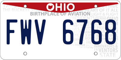 OH license plate FWV6768