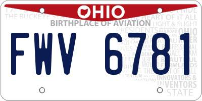 OH license plate FWV6781