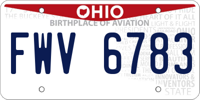 OH license plate FWV6783