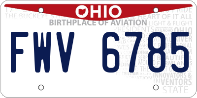 OH license plate FWV6785