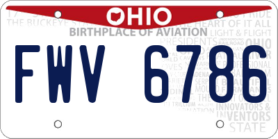 OH license plate FWV6786
