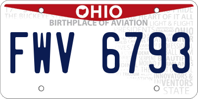 OH license plate FWV6793