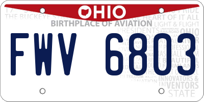 OH license plate FWV6803