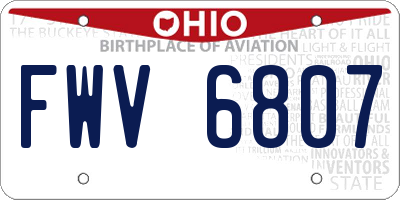 OH license plate FWV6807