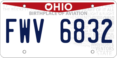 OH license plate FWV6832