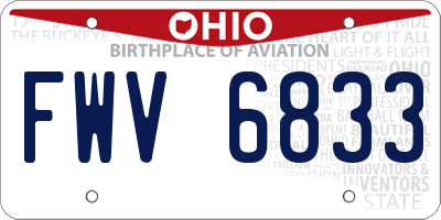 OH license plate FWV6833