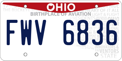 OH license plate FWV6836