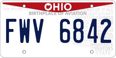 OH license plate FWV6842