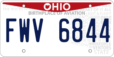 OH license plate FWV6844