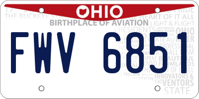 OH license plate FWV6851