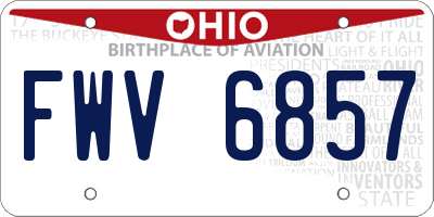 OH license plate FWV6857