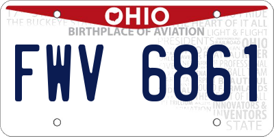 OH license plate FWV6861