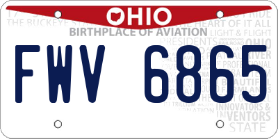 OH license plate FWV6865