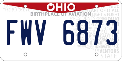 OH license plate FWV6873