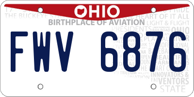 OH license plate FWV6876