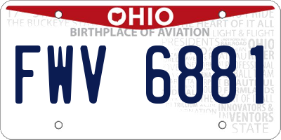 OH license plate FWV6881