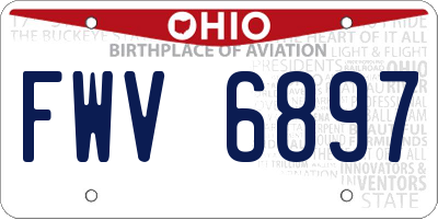 OH license plate FWV6897