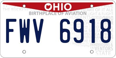 OH license plate FWV6918
