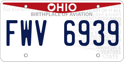 OH license plate FWV6939