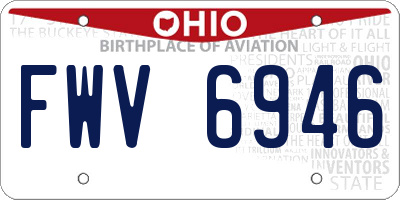 OH license plate FWV6946