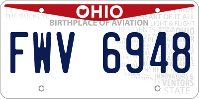 OH license plate FWV6948